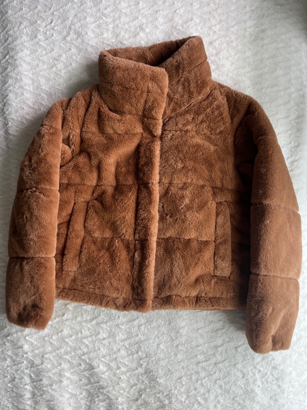 Abercrombie & Fitch Chestnut Brown Faux-Fur Puffer Jacket
